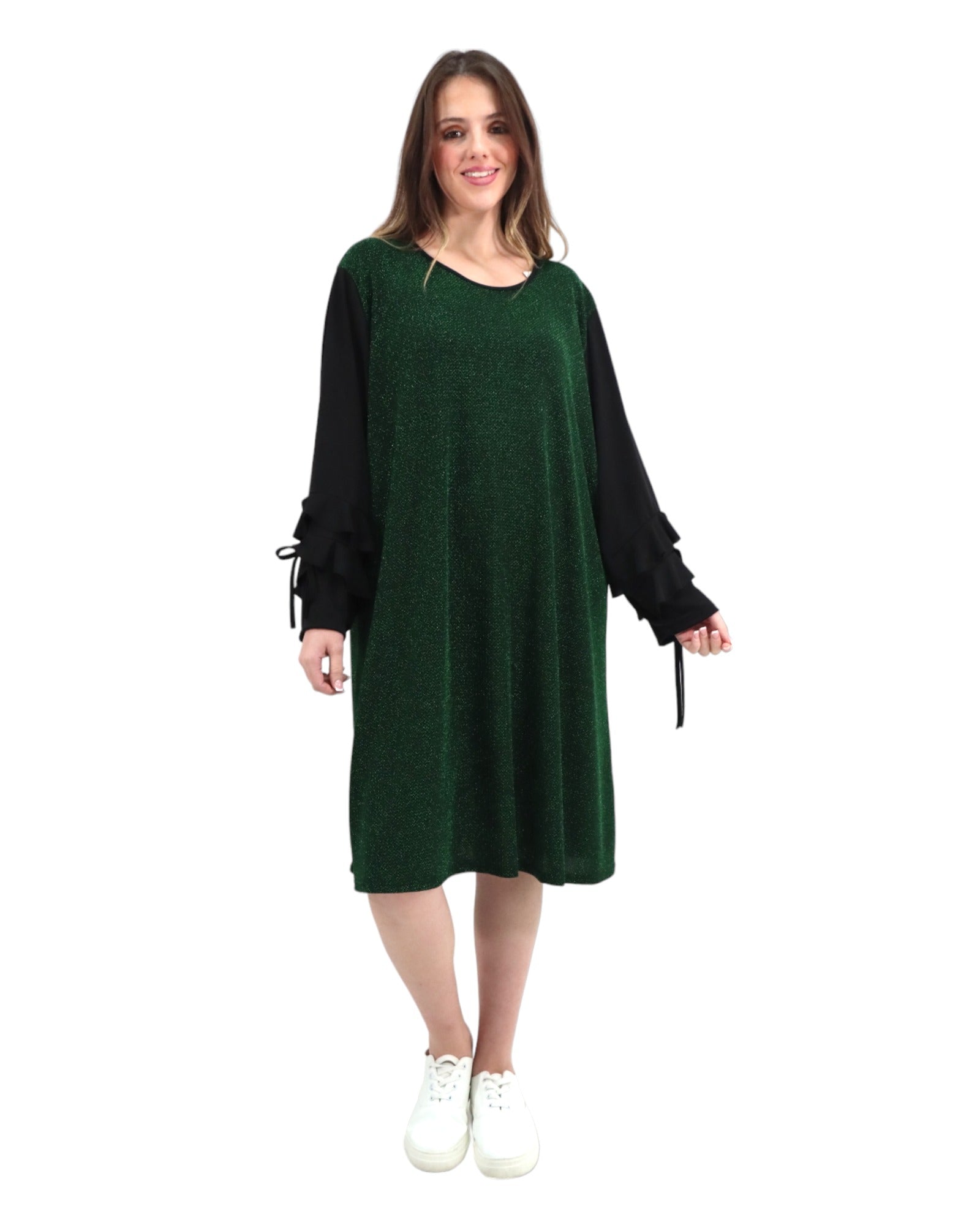 Wholesale Italian Women Dress Lace Detailed Silk Midi Length - 7648
