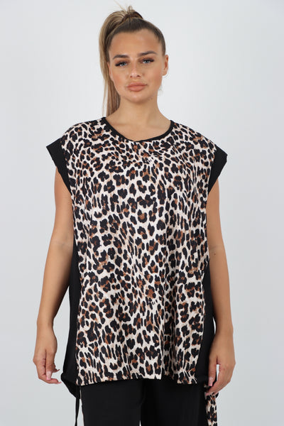 Italian Leopard Print Top and Trouser Co Ord Set