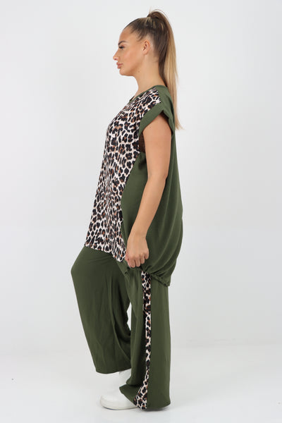 Italian Leopard Print Top and Trouser Co Ord Set