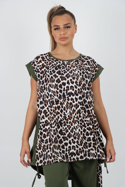 Italian Leopard Print Top and Trouser Co Ord Set