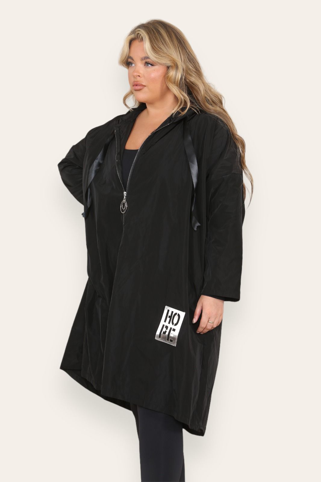 Oversized Hooded Rain Mac Miss Bold