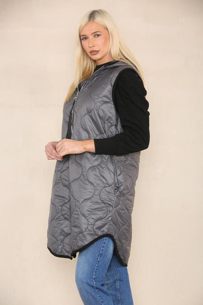 Quilted Padded Puffer Hooded Gilet