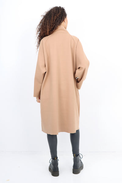 Italian Buttoned High Neck Longsleeve Coat