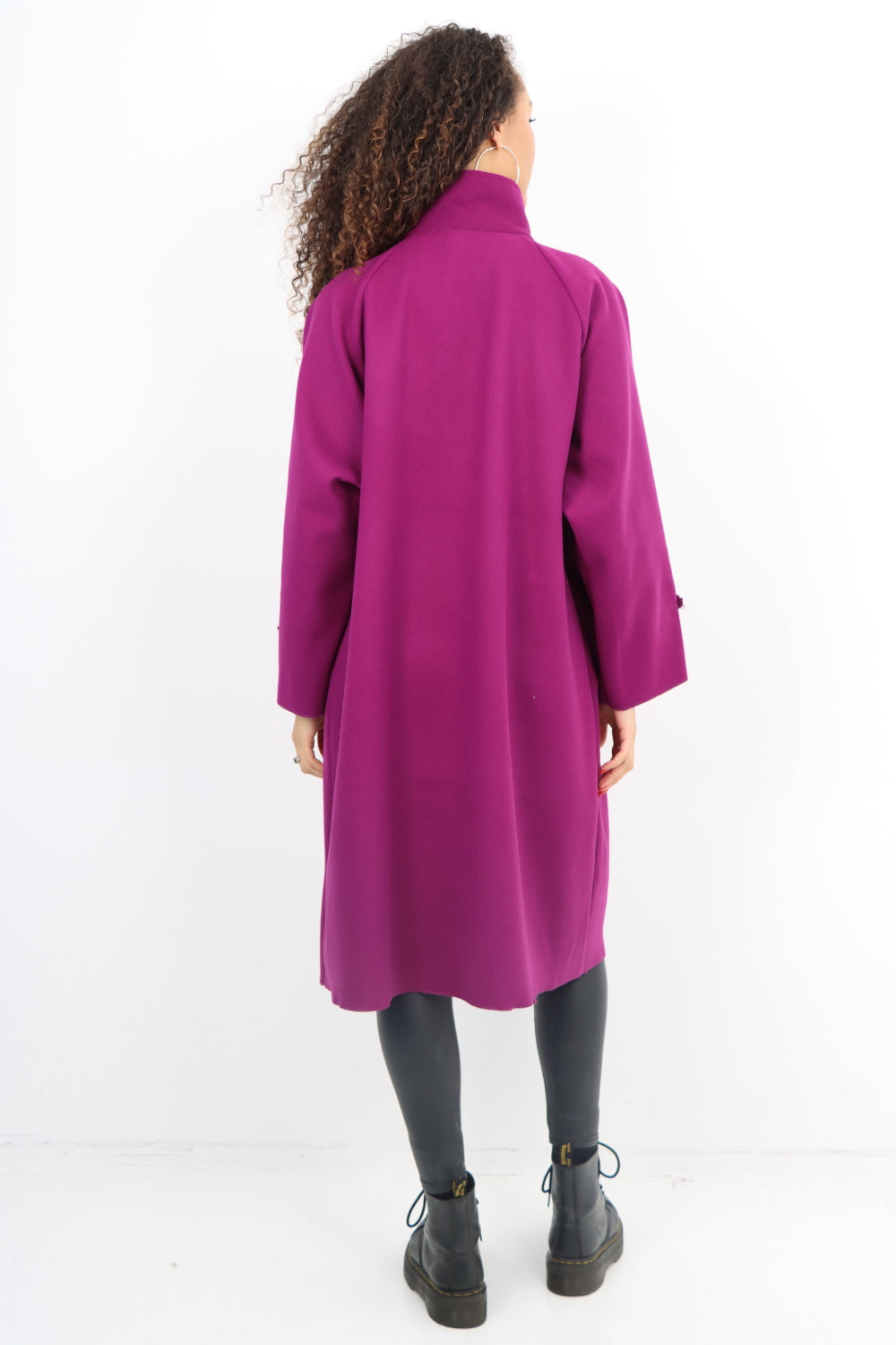 Italian Buttoned High Neck Longsleeve Coat