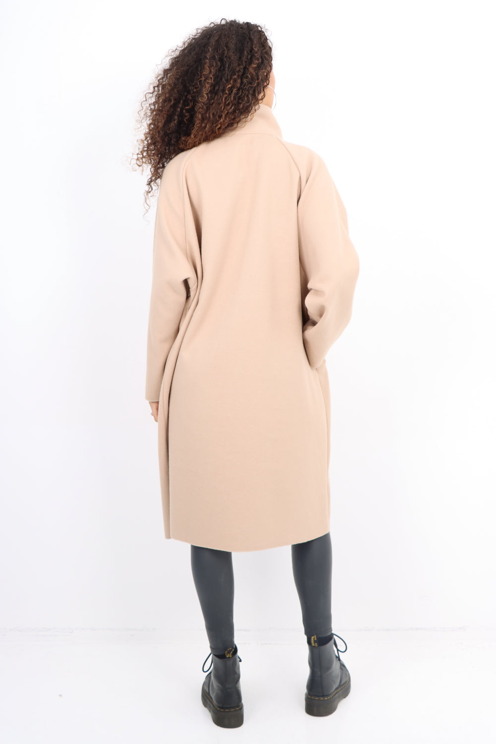 Italian Buttoned High Neck Longsleeve Coat