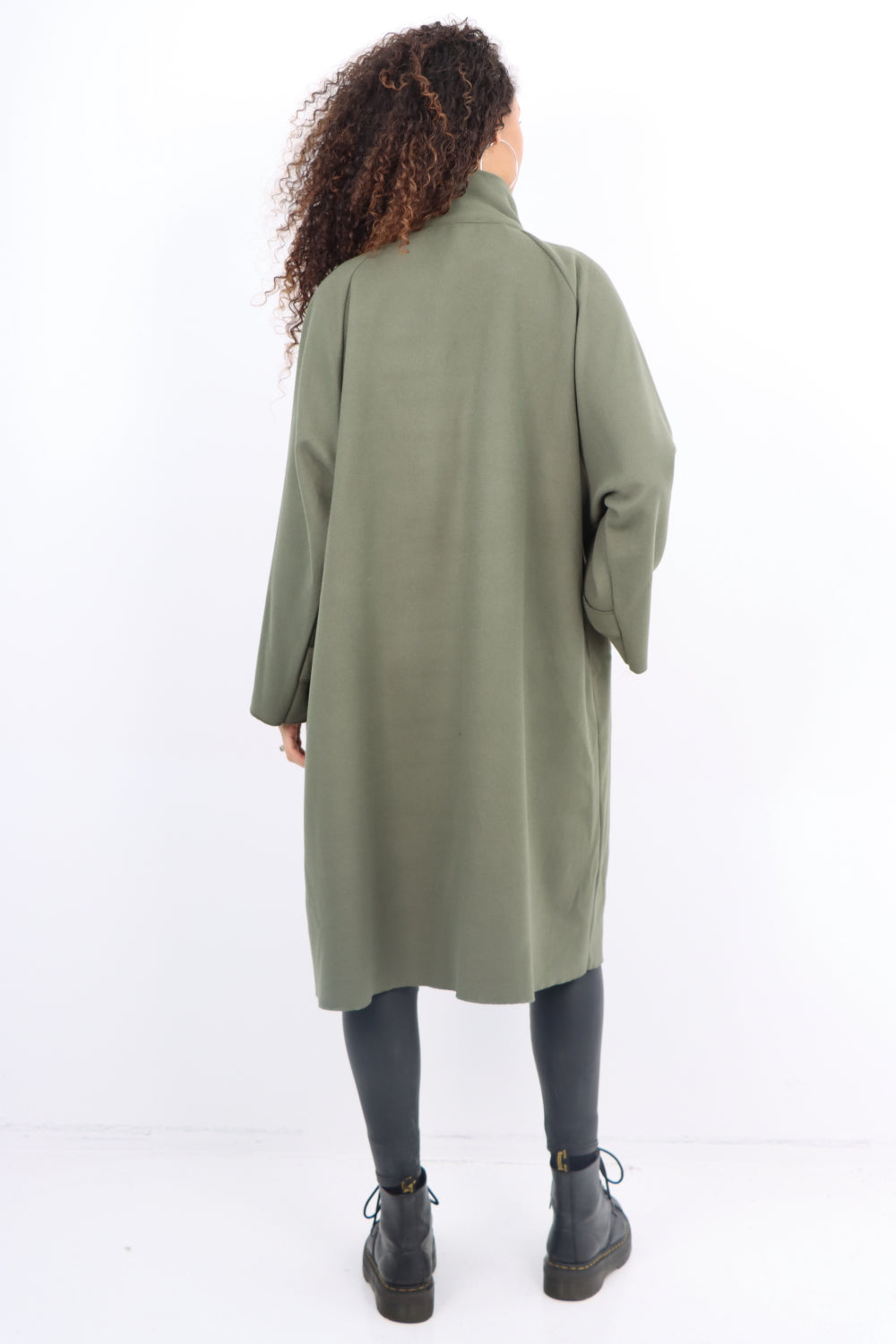 Italian Buttoned High Neck Longsleeve Coat