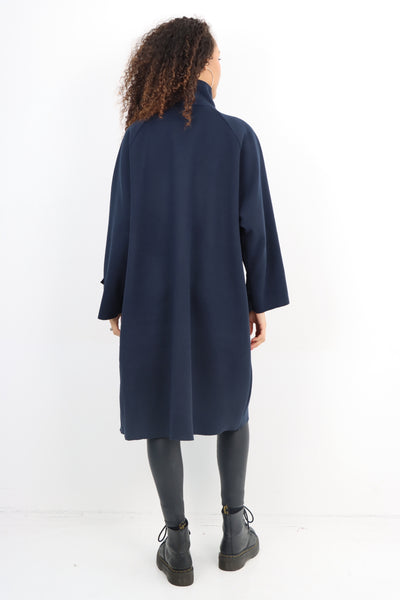 Italian Buttoned High Neck Longsleeve Coat