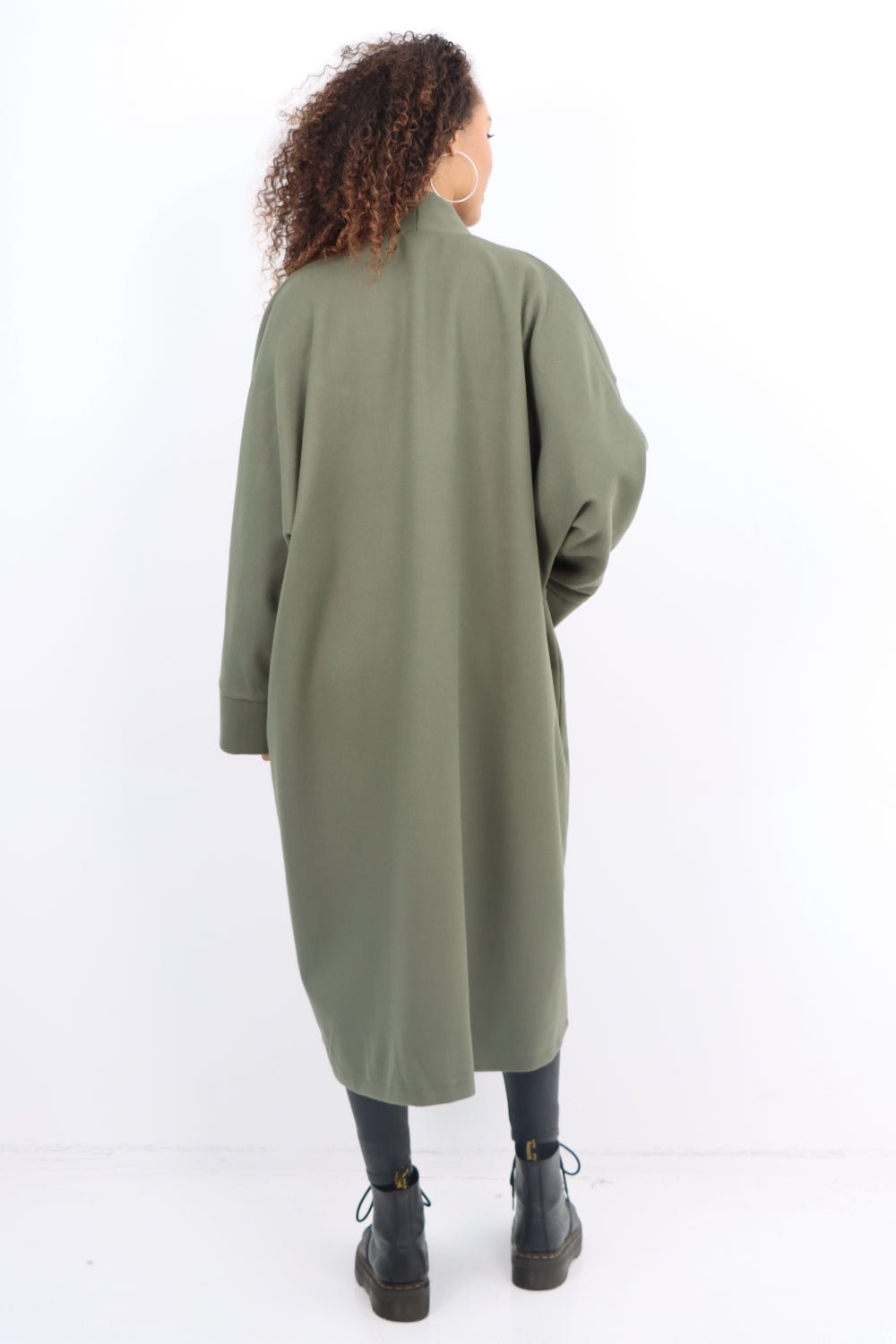 Italian Longsleeve Front Pocket Waterfall Coat