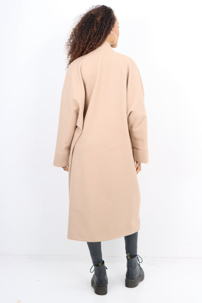 Italian Longsleeve Front Pocket Waterfall Coat