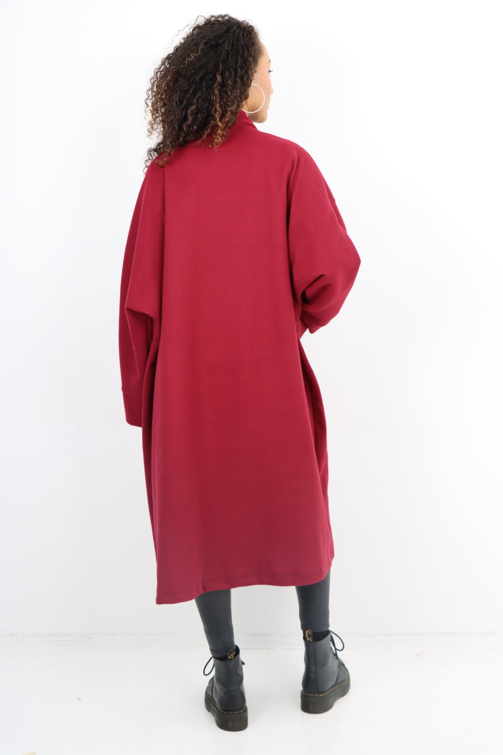 Italian Longsleeve Front Pocket Waterfall Coat