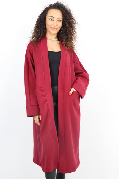 Italian Longsleeve Front Pocket Waterfall Coat