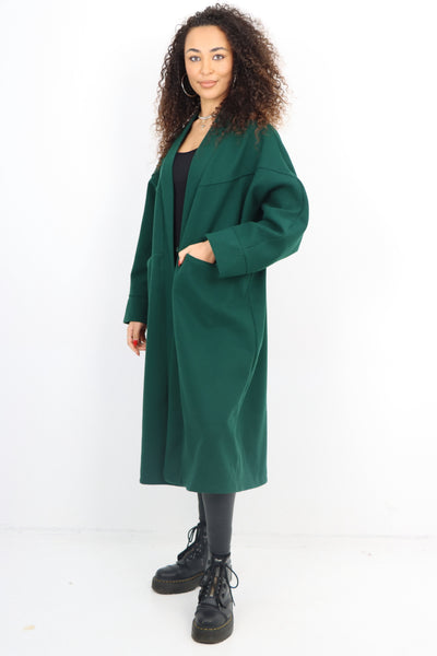 Italian Longsleeve Front Pocket Waterfall Coat