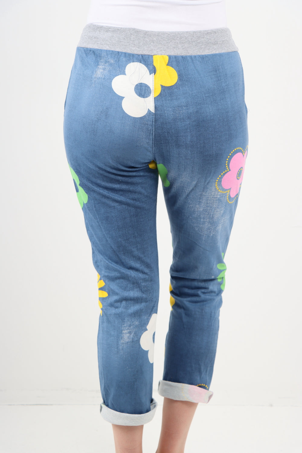 Italian Ditsy Floral Printed Cotton Trousers