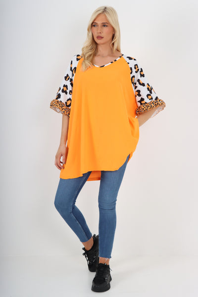 Italian Animal Printed Sleeve Tunic Top