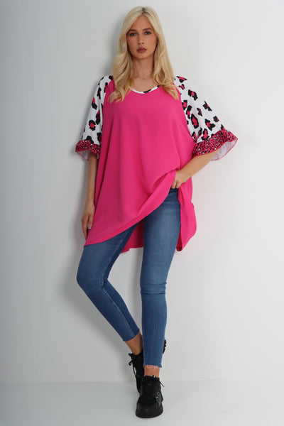 Italian Animal Printed Sleeve Tunic Top