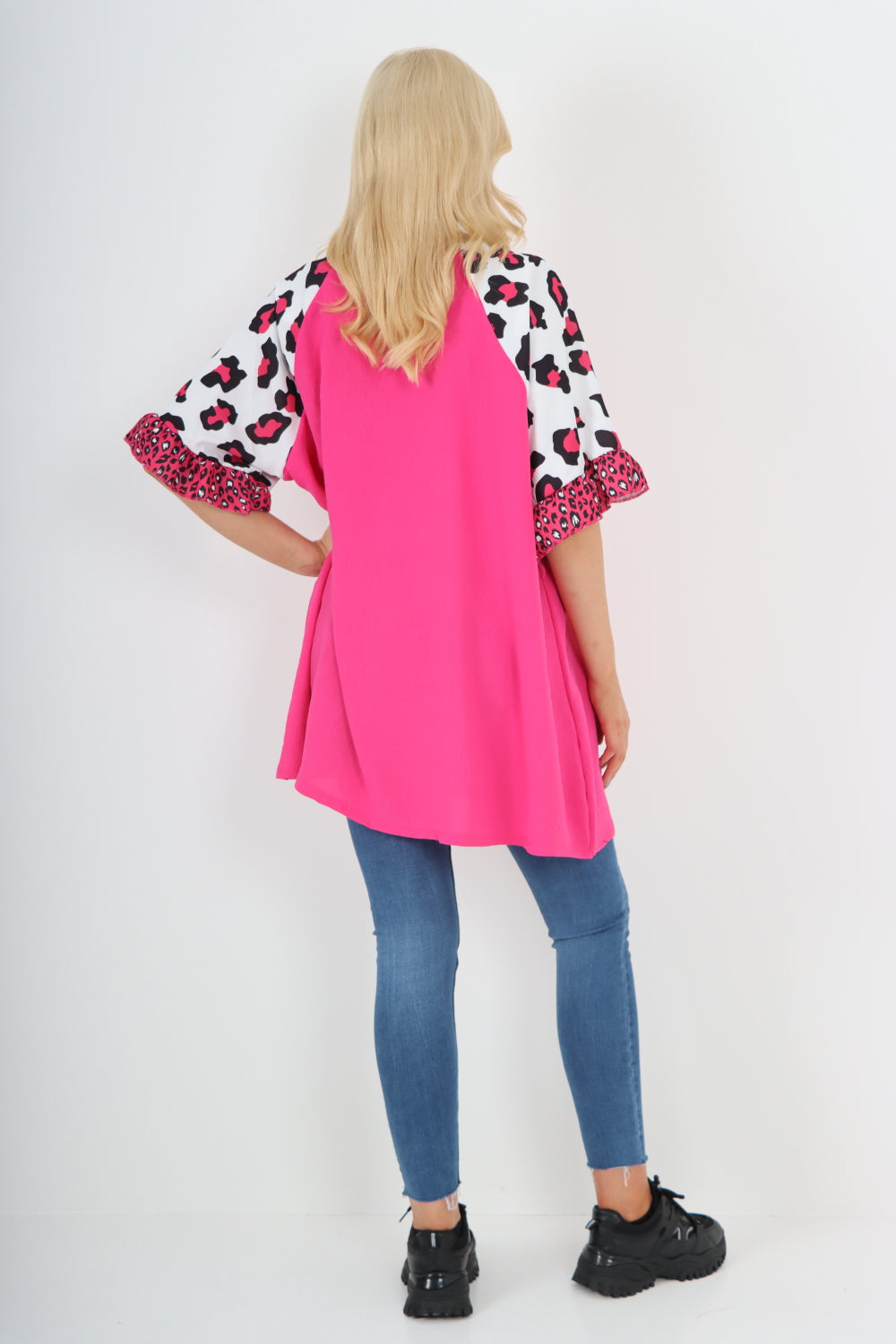 Italian Animal Printed Sleeve Tunic Top