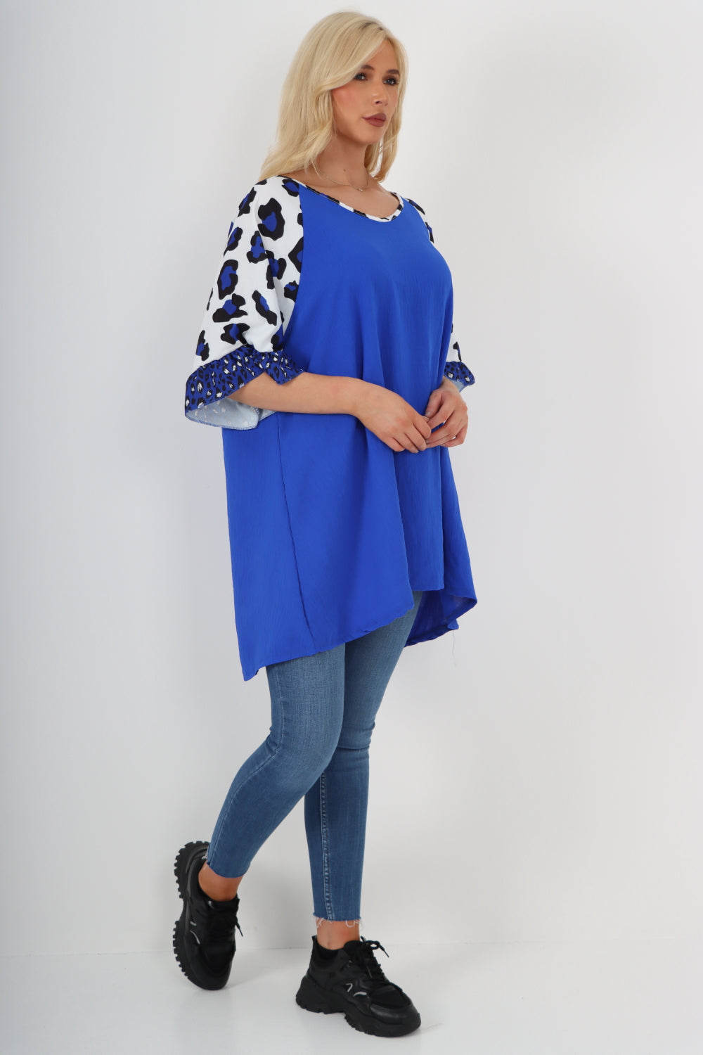 Italian Animal Printed Sleeve Tunic Top