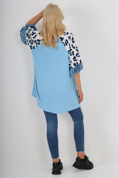 Italian Animal Printed Sleeve Tunic Top