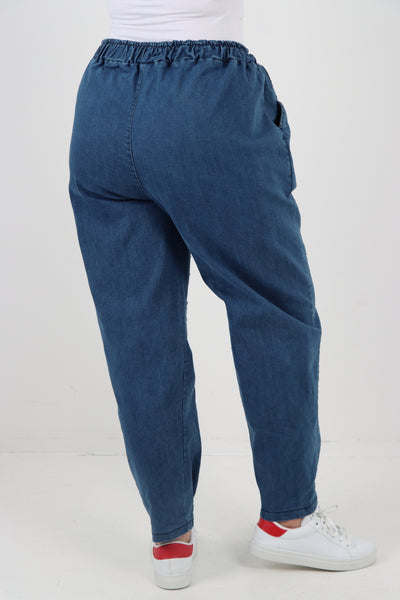 Italian Sequin Detail Denim Trouser