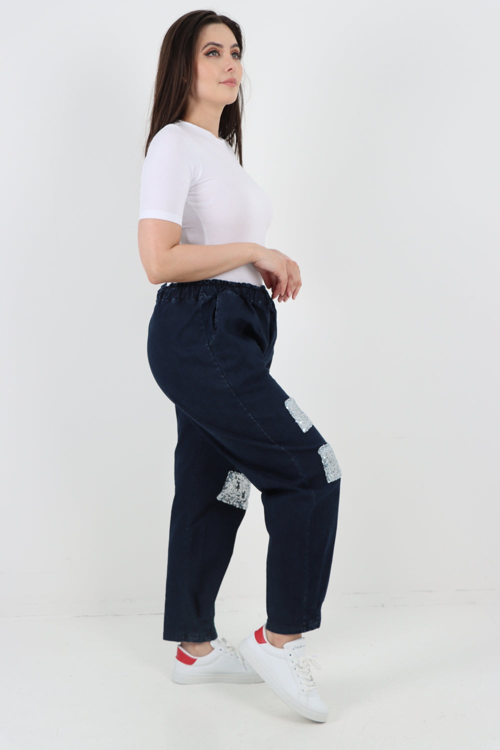 Italian Sequin Detail Denim Trouser