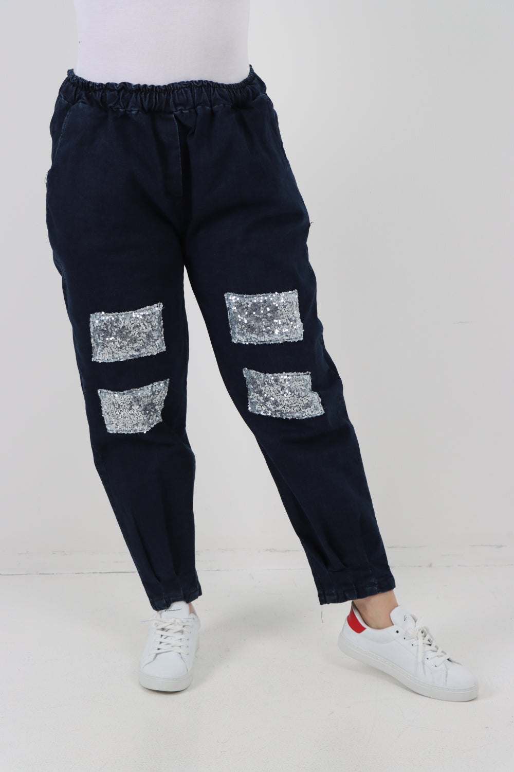 Italian Sequin Detail Denim Trouser