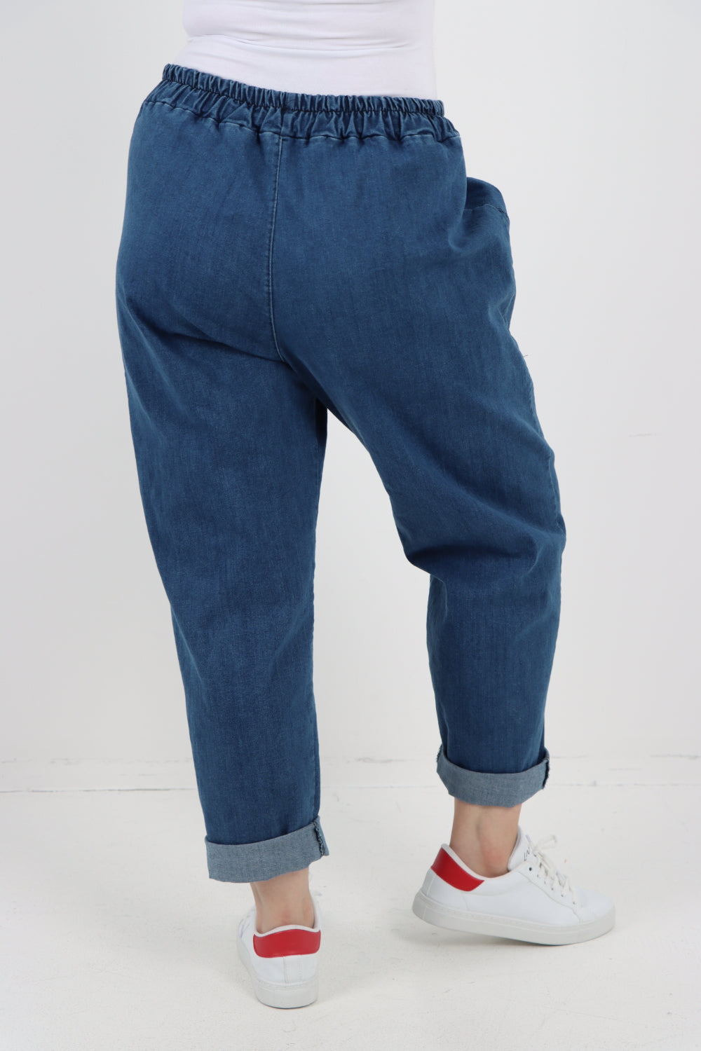 Italian Elasticated Waist Patch Pocket Denim Trouser