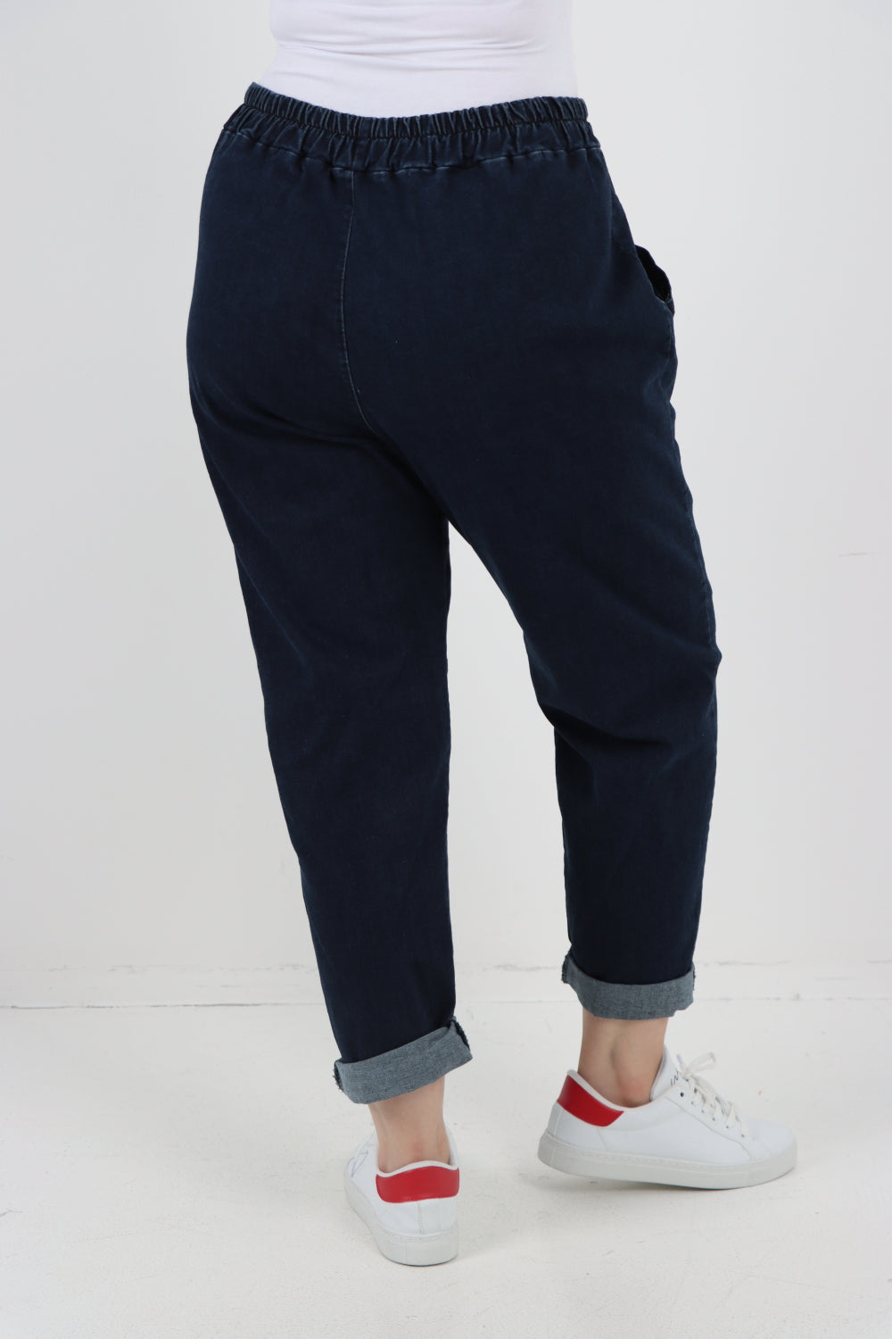 Italian Elasticated Waist Patch Pocket Denim Trouser