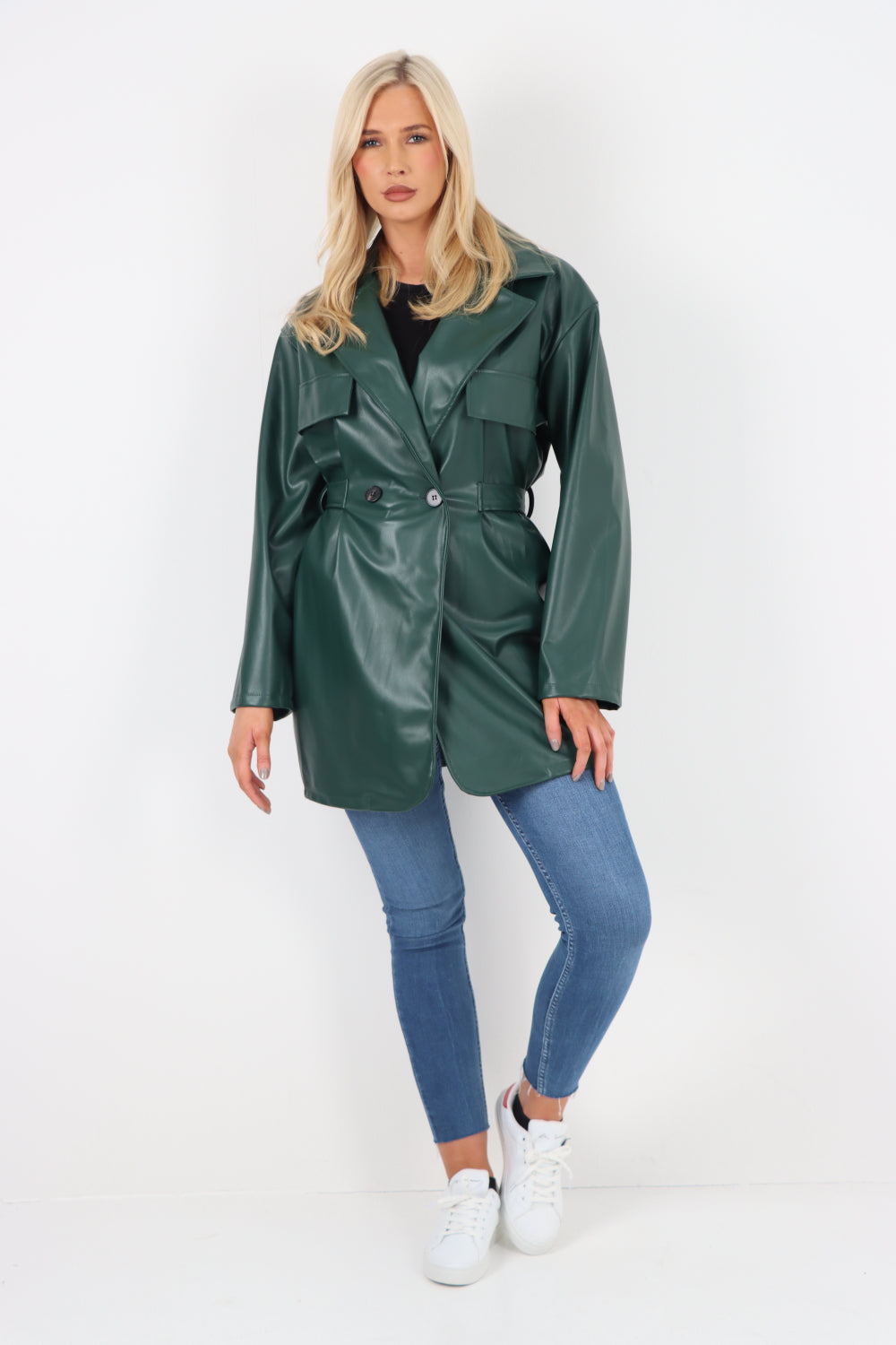 Italian PU Faux Leather Jacket Coat