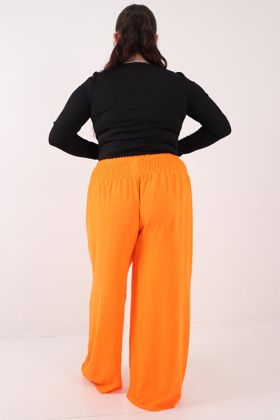 Italian Shirred Elasticated Waist Wide Leg Trouser