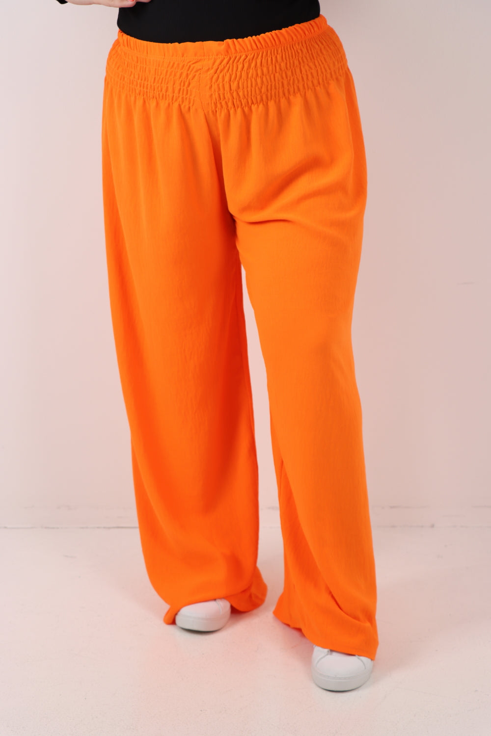 Italian Shirred Elasticated Waist Wide Leg Trouser