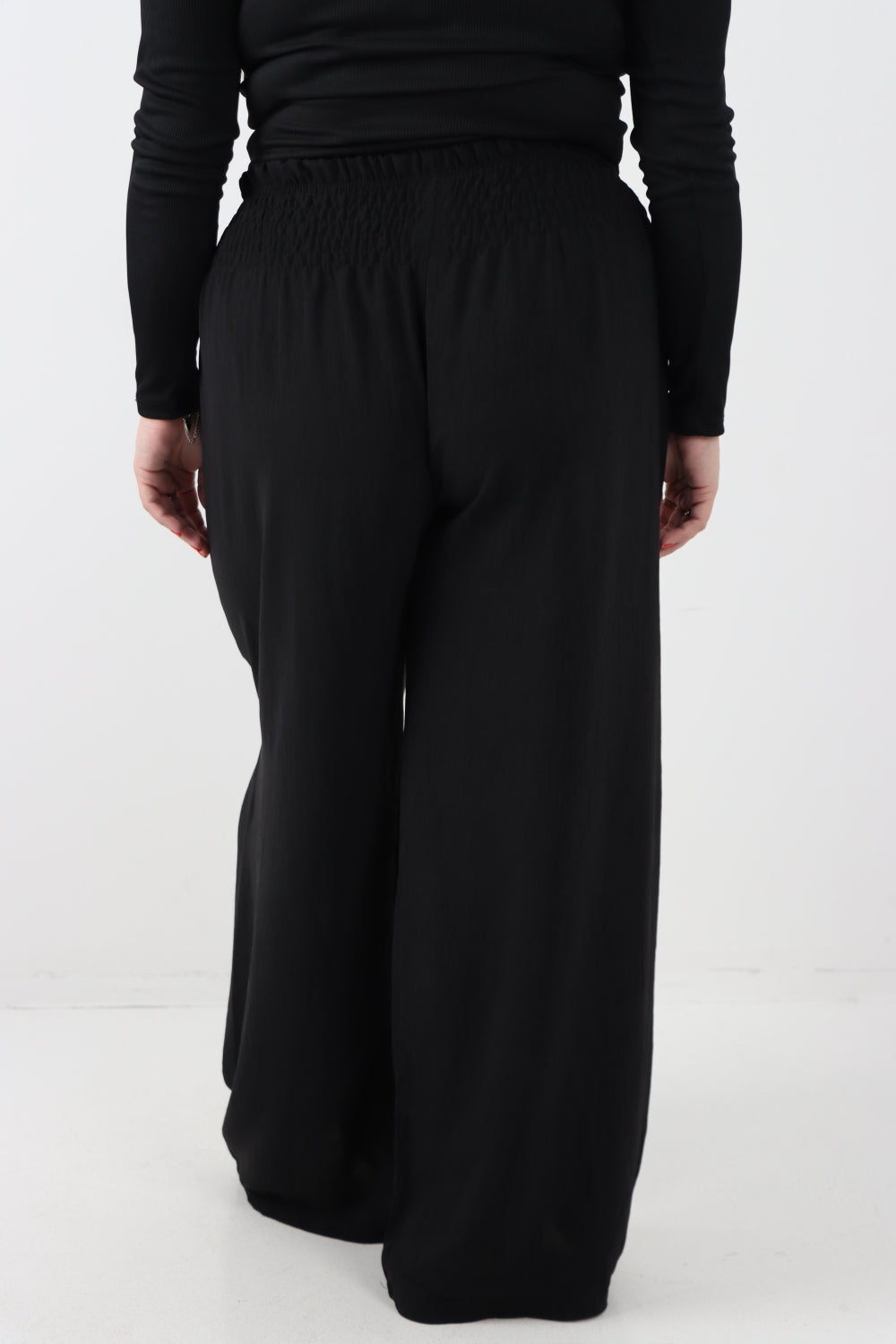 Italian Shirred Elasticated Waist Wide Leg Trouser