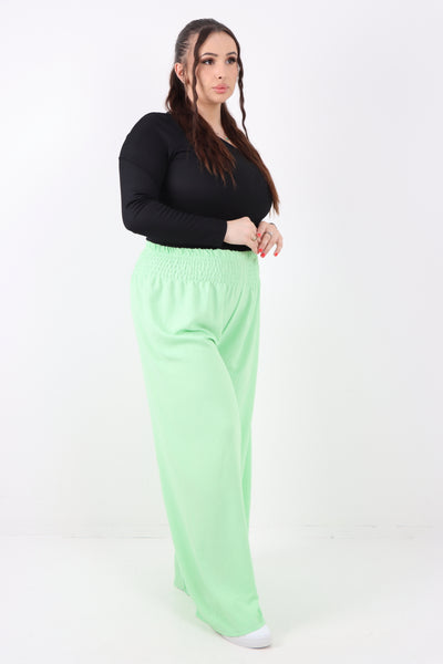 Italian Shirred Elasticated Waist Wide Leg Trouser