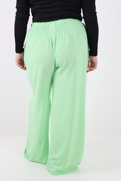 Italian Shirred Elasticated Waist Wide Leg Trouser