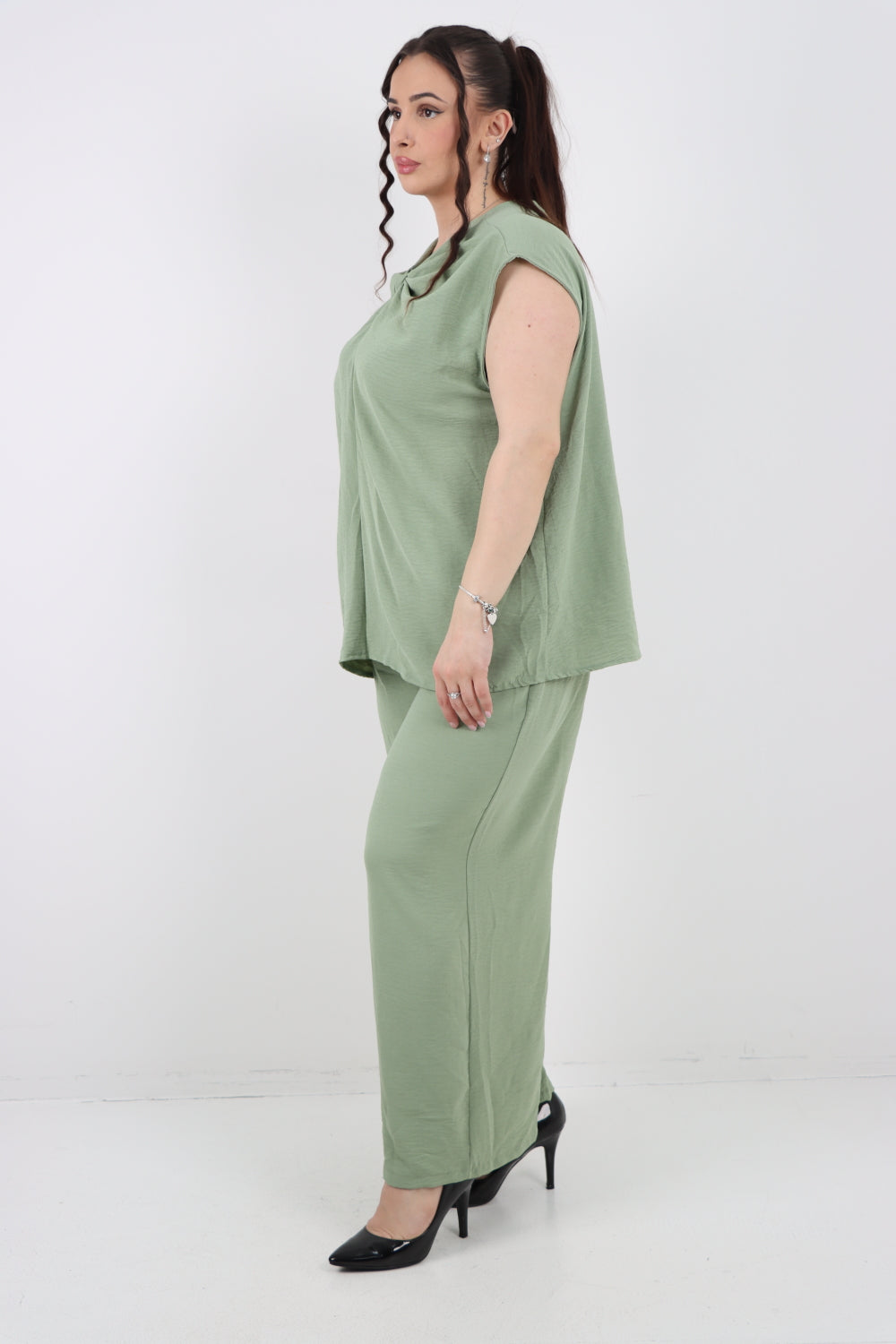 Italian Tie Back Bow Top and Trouser Co Ord Set