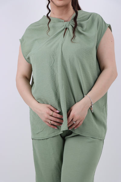 Italian Tie Back Bow Top and Trouser Co Ord Set