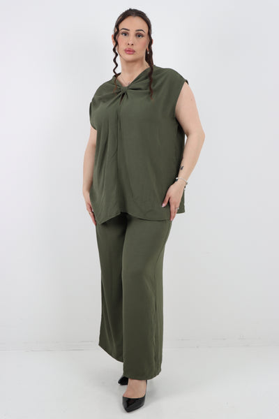 Italian Tie Back Bow Top and Trouser Co Ord Set