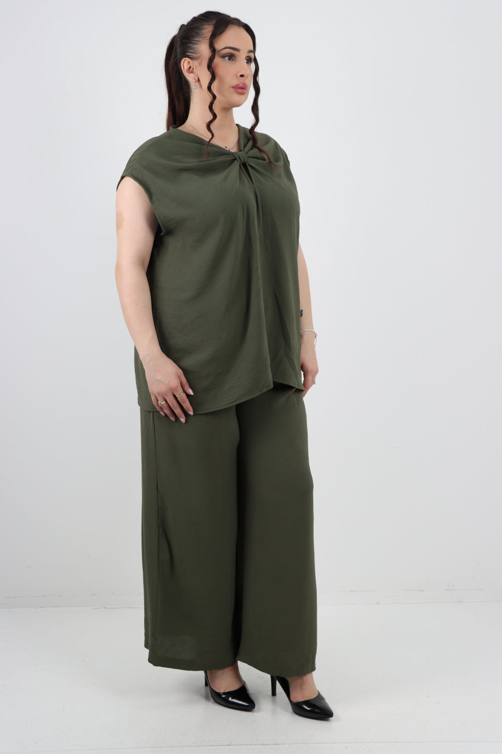 Italian Tie Back Bow Top and Trouser Co Ord Set