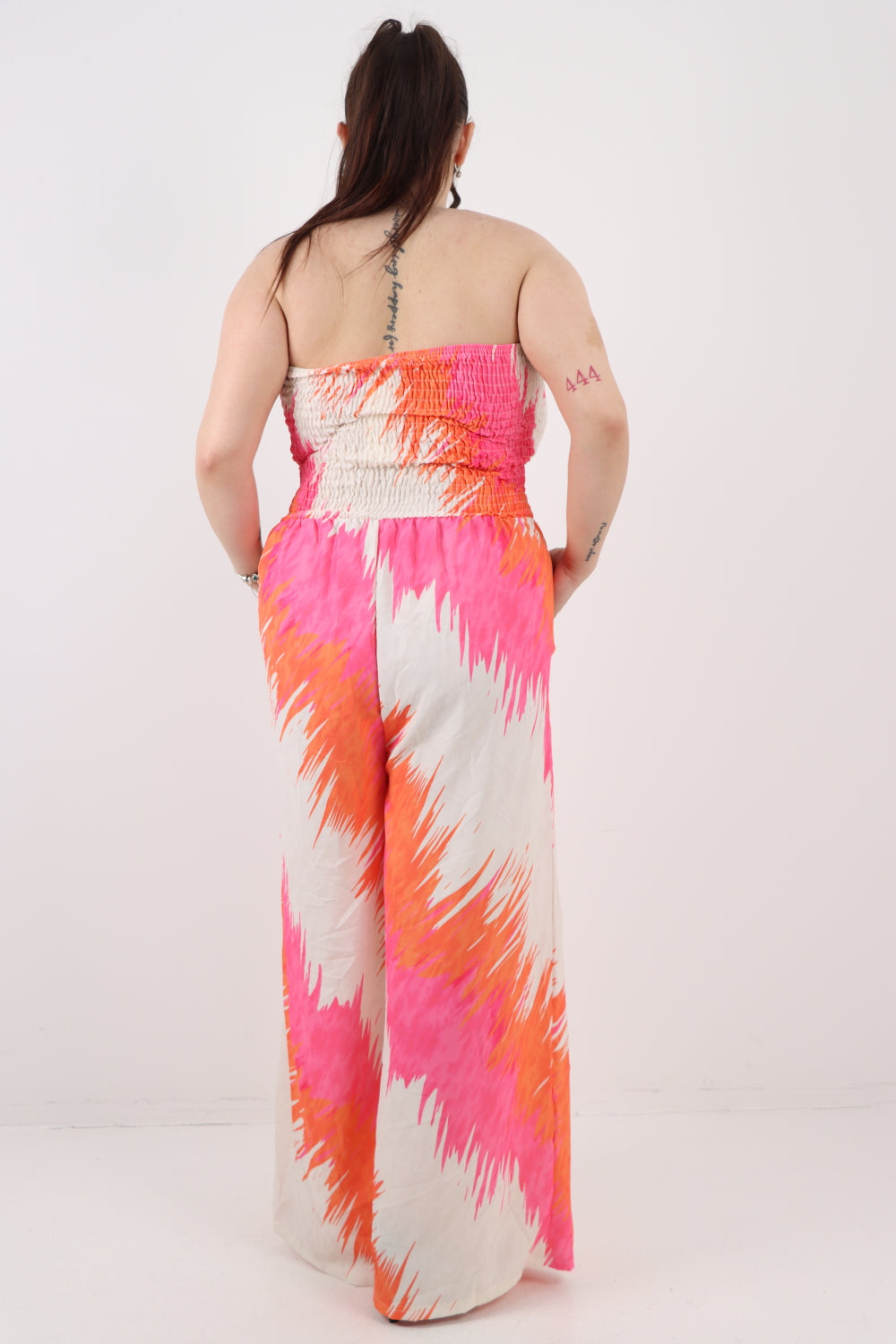 Italian Halter Neck Side Pockets Tie Dye Print Jumpsuit