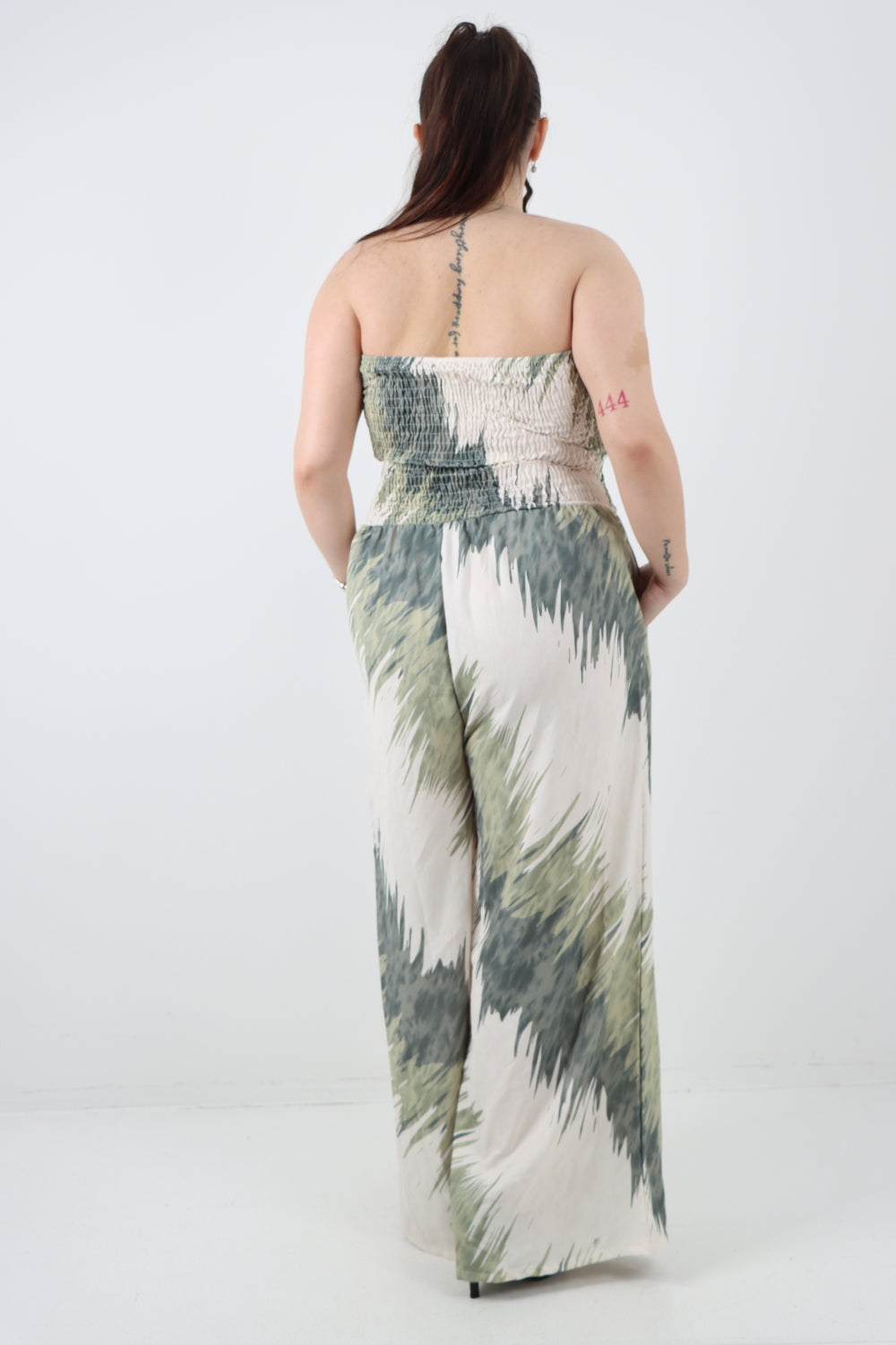 Italian Halter Neck Side Pockets Tie Dye Print Jumpsuit