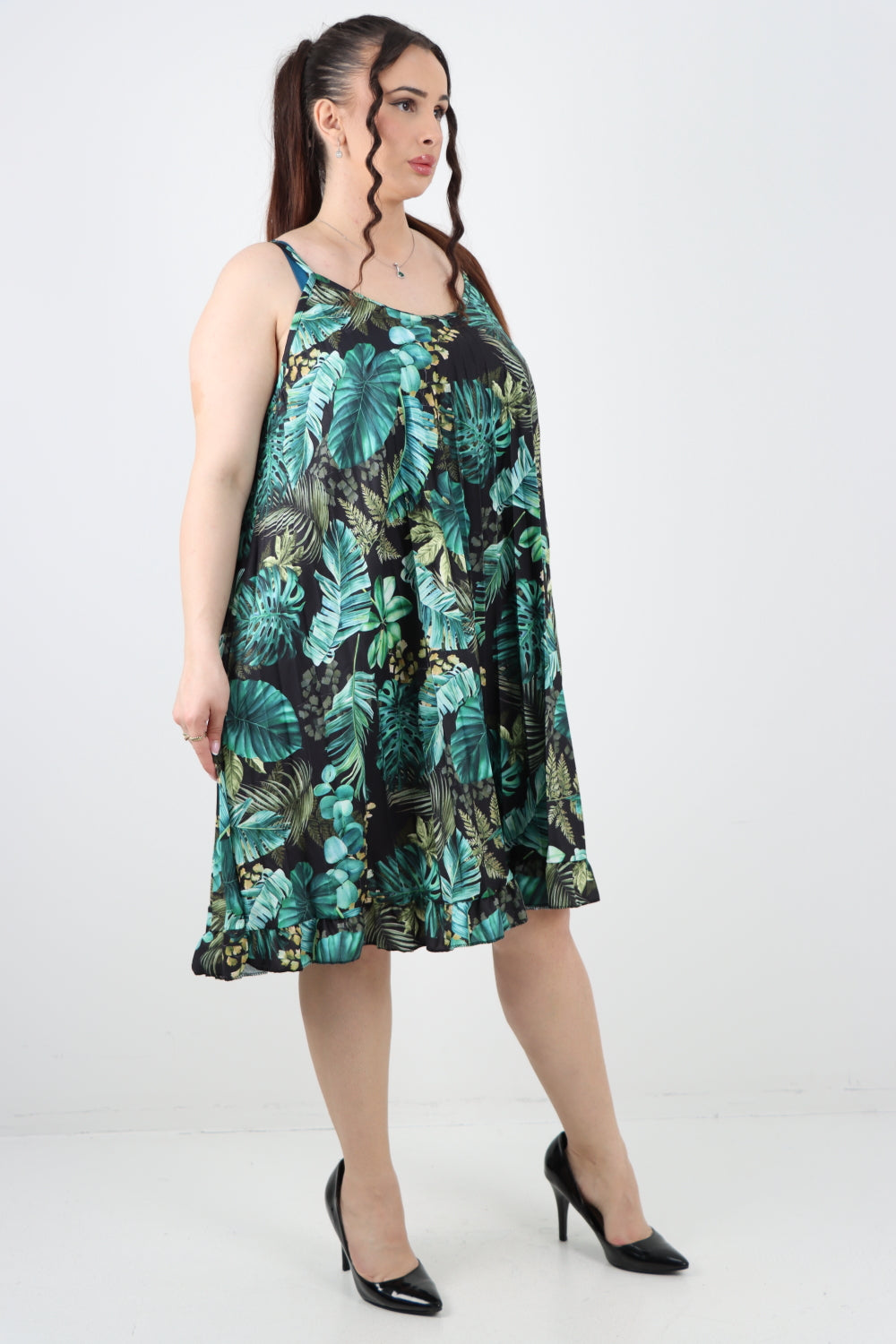 Italian Monstrea Print Sleeveless Swing Dress