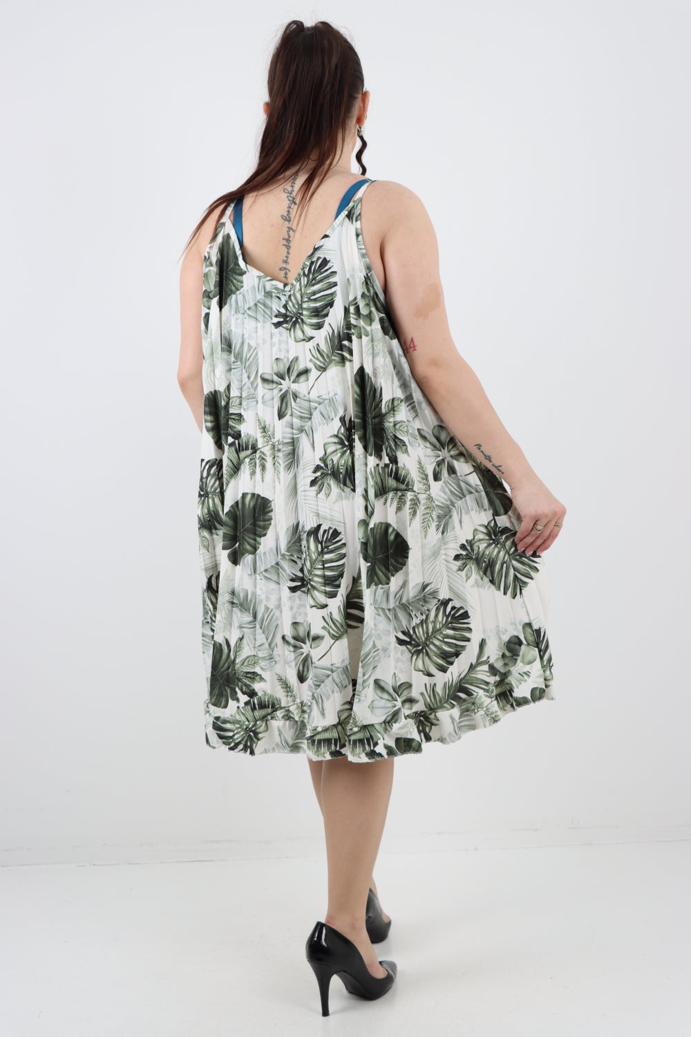 Italian Monstrea Print Sleeveless Swing Dress