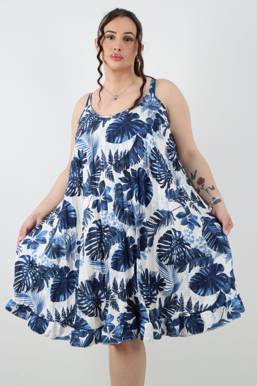 Italian Monstrea Print Sleeveless Swing Dress