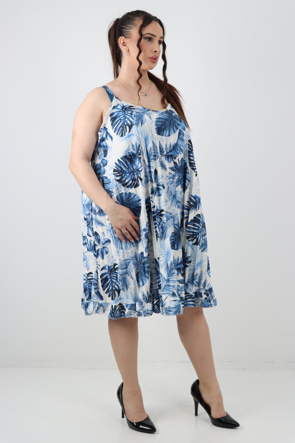 Italian Monstrea Print Sleeveless Swing Dress