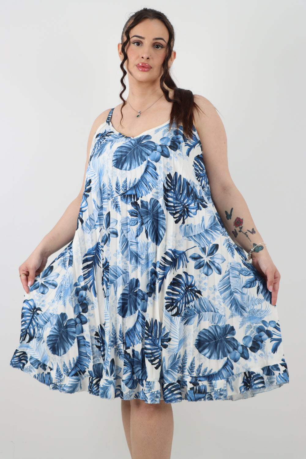 Italian Monstrea Print Sleeveless Swing Dress