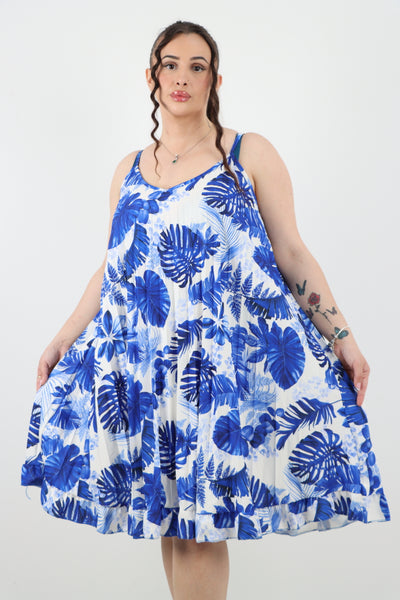 Italian Monstrea Print Sleeveless Swing Dress