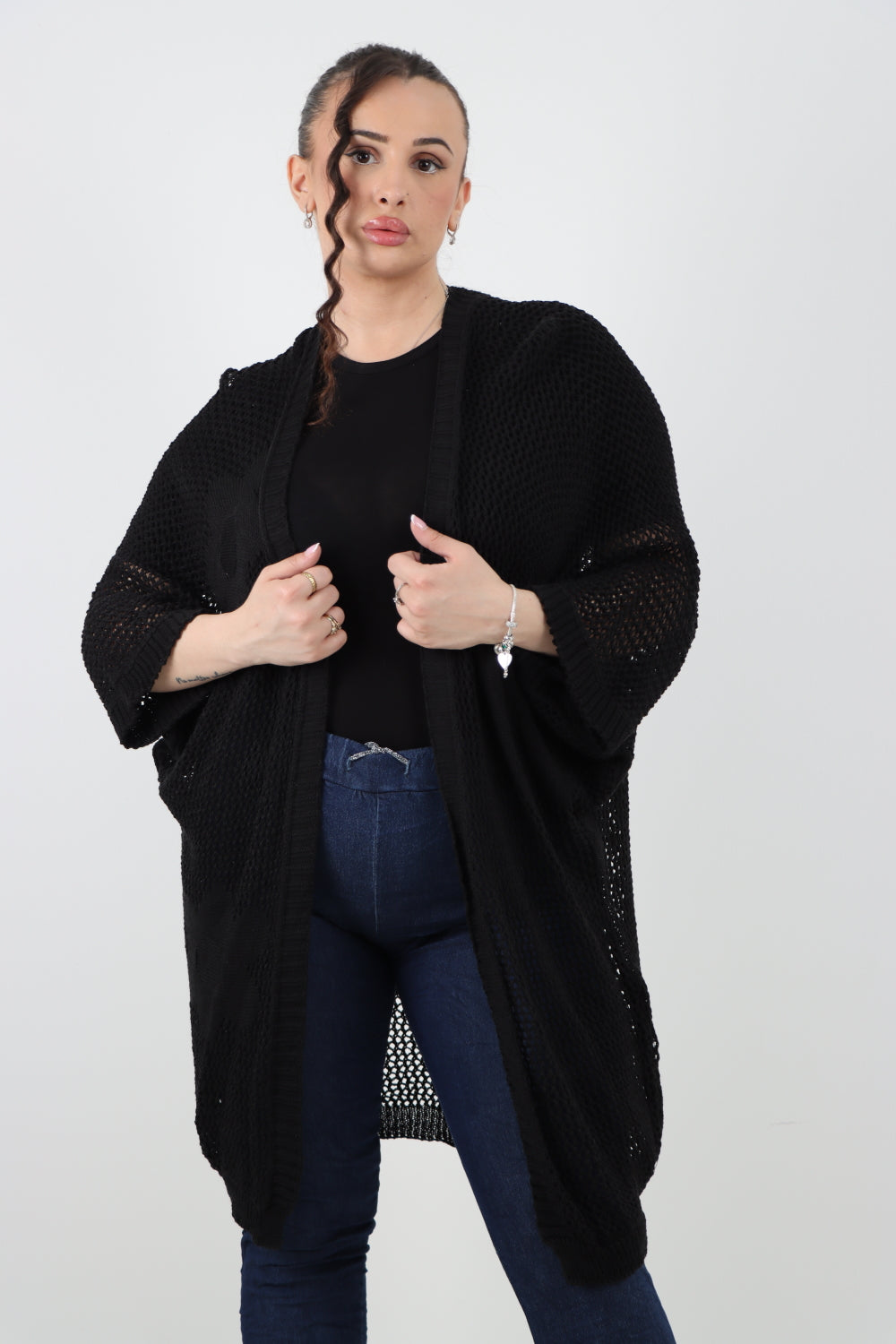 Italian Oversized Chunky Knitted Open Front Cardigan