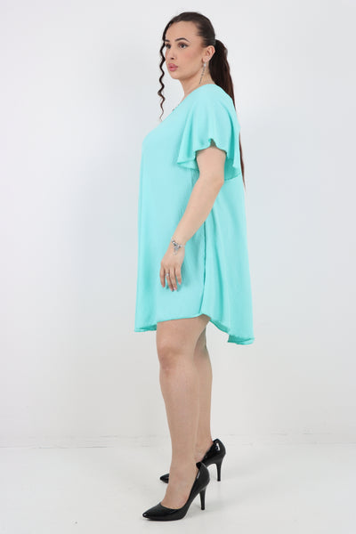 Italian Plain Short Sleeve Tunic Dress