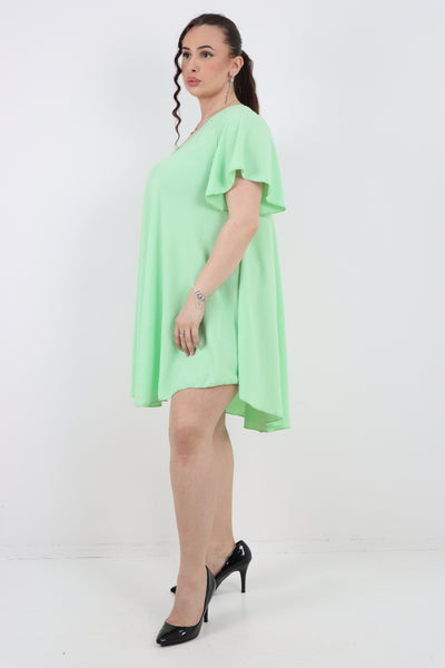 Italian Plain Short Sleeve Tunic Dress