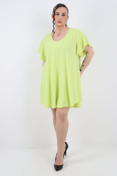 Italian Plain Short Sleeve Tunic Dress