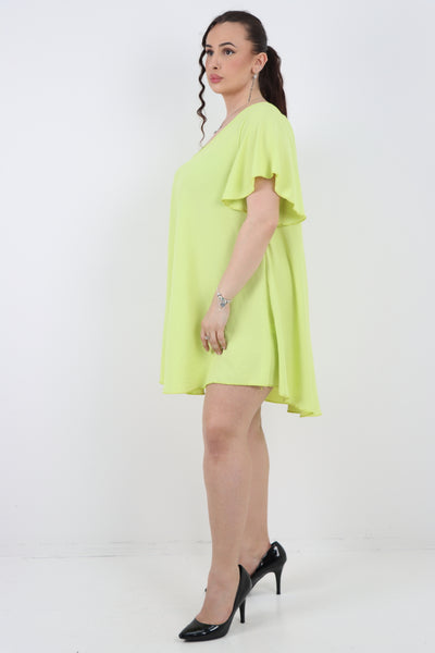 Italian Plain Short Sleeve Tunic Dress